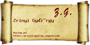 Zrinyi György névjegykártya